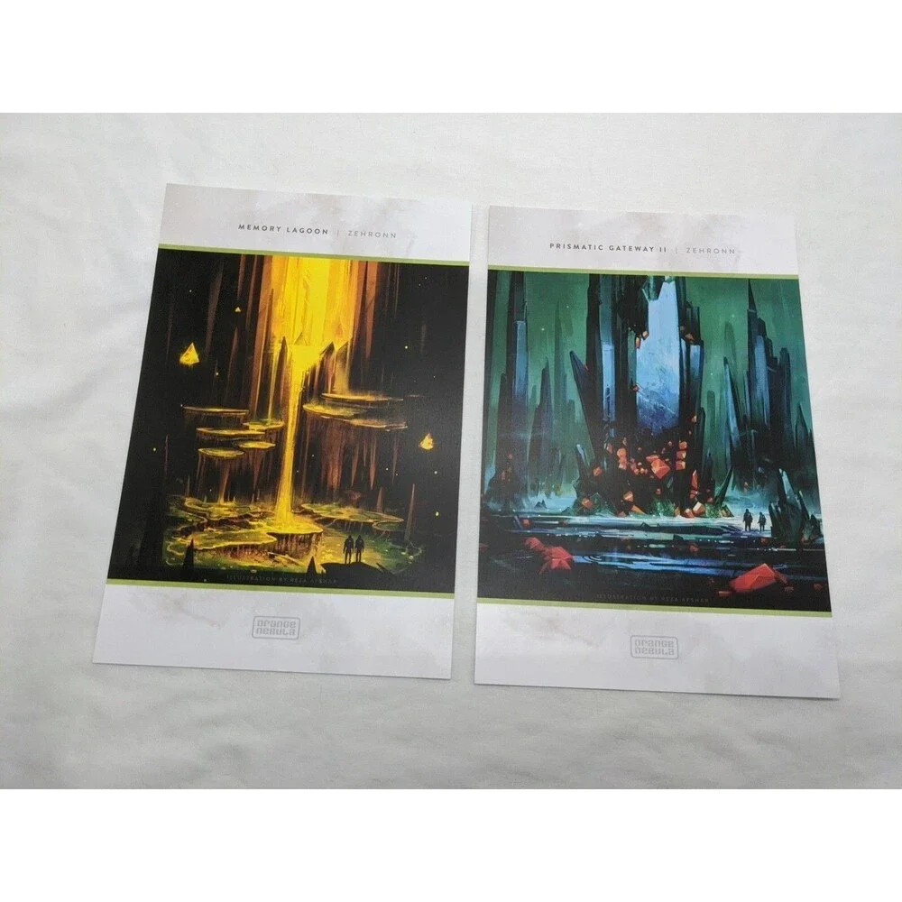 Lot Of (24) Unsettled Orange Nebula Board Game Art Prints 6
